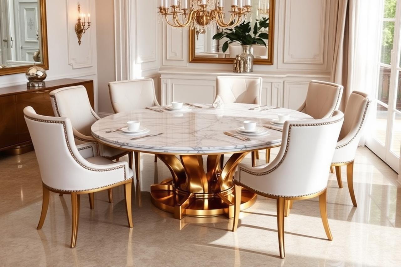 Table à manger Marbre Doré